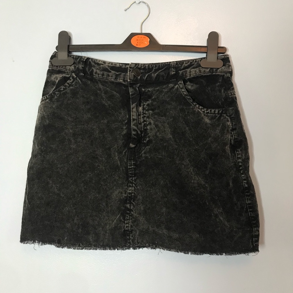 Black Denim Mini Skirt
